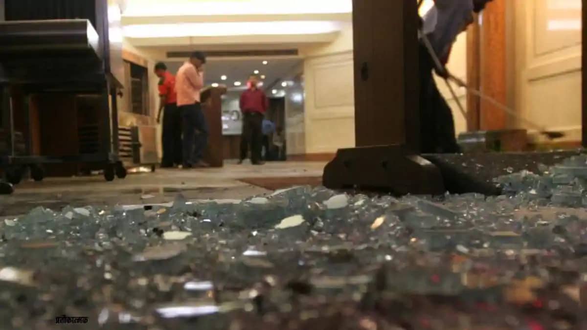 Explosive substance thrown at TV channel office Explosive substance thrown at TV channel office