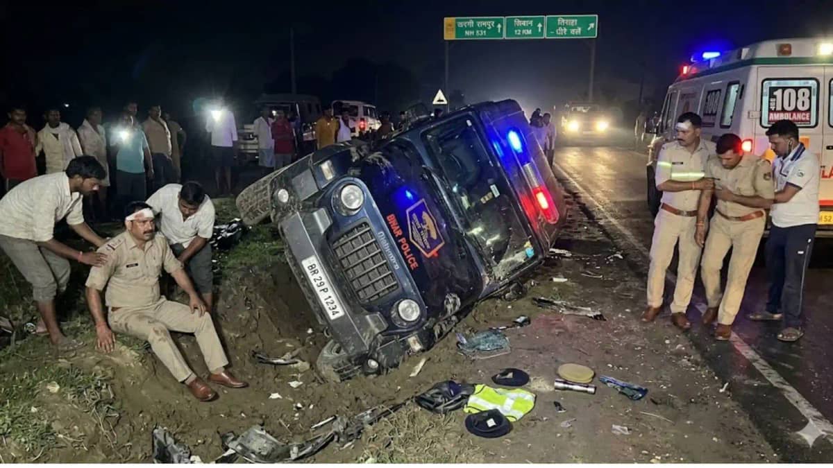 Speed wreaks havoc on police in Siwan Patrol Thar hit by pic Speed wreaks havoc on police in Siwan Patrol Thar hit by pic