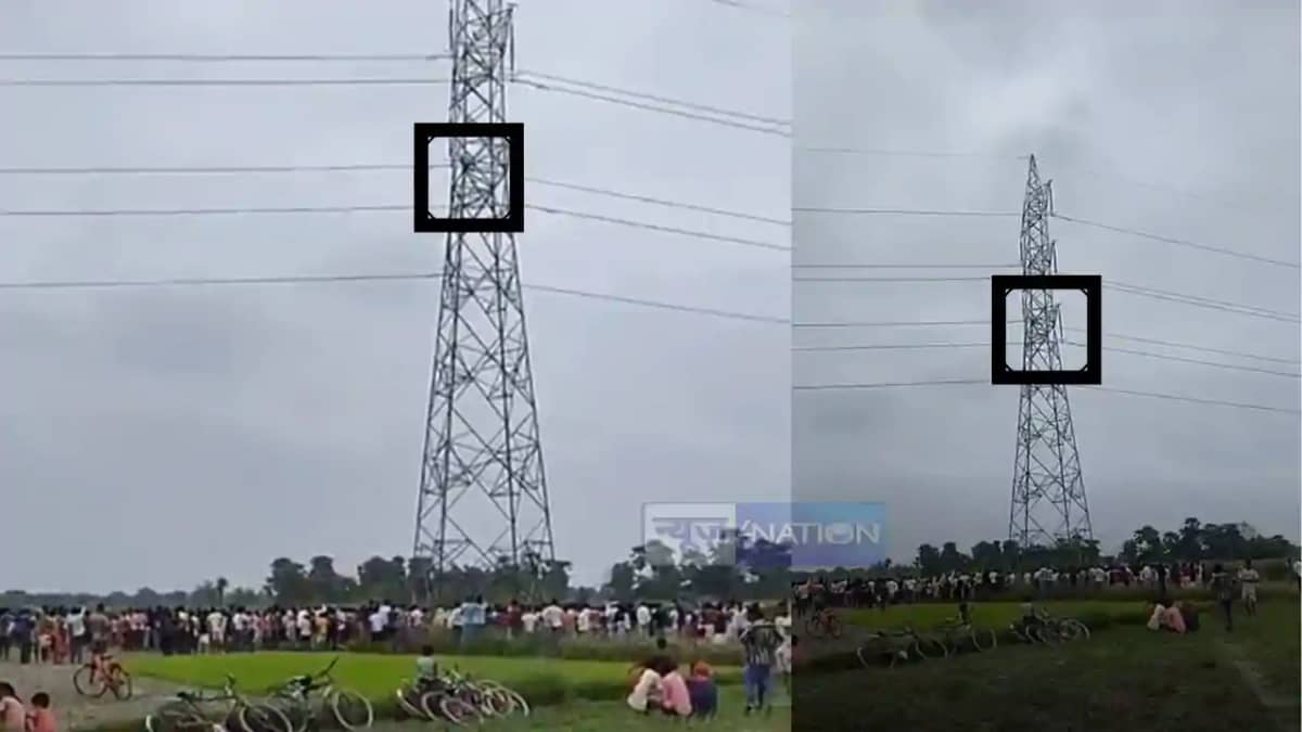 Muzaffarpur Drama Woman Climbs Power Muzaffarpur Drama Woman Climbs Power