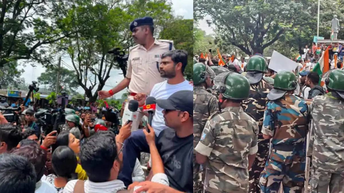 JPSC- JSSC धांधली के खिलाफ विधानसभा घेराव, वाटर कैनन, आंसू ग JPSC- JSSC धांधली के खिलाफ विधानसभा घेराव, वाटर कैनन, आंसू ग
