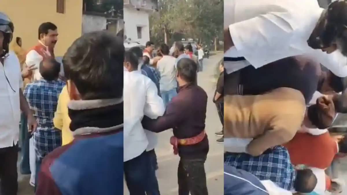 बीजेपी कांग्रेस में झड़प बीजेपी कांग्रेस में झड़प