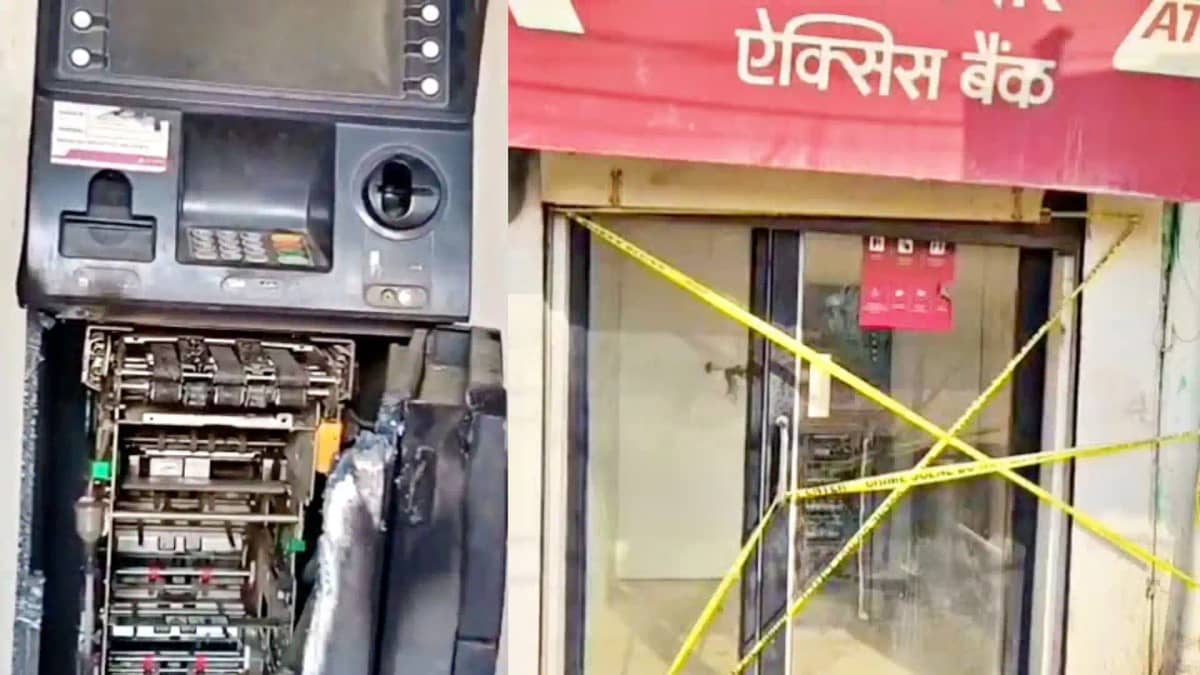rohtas kochas axis bank atm loot 32 lakh gas cutter rohtas kochas axis bank atm loot 32 lakh gas cutter