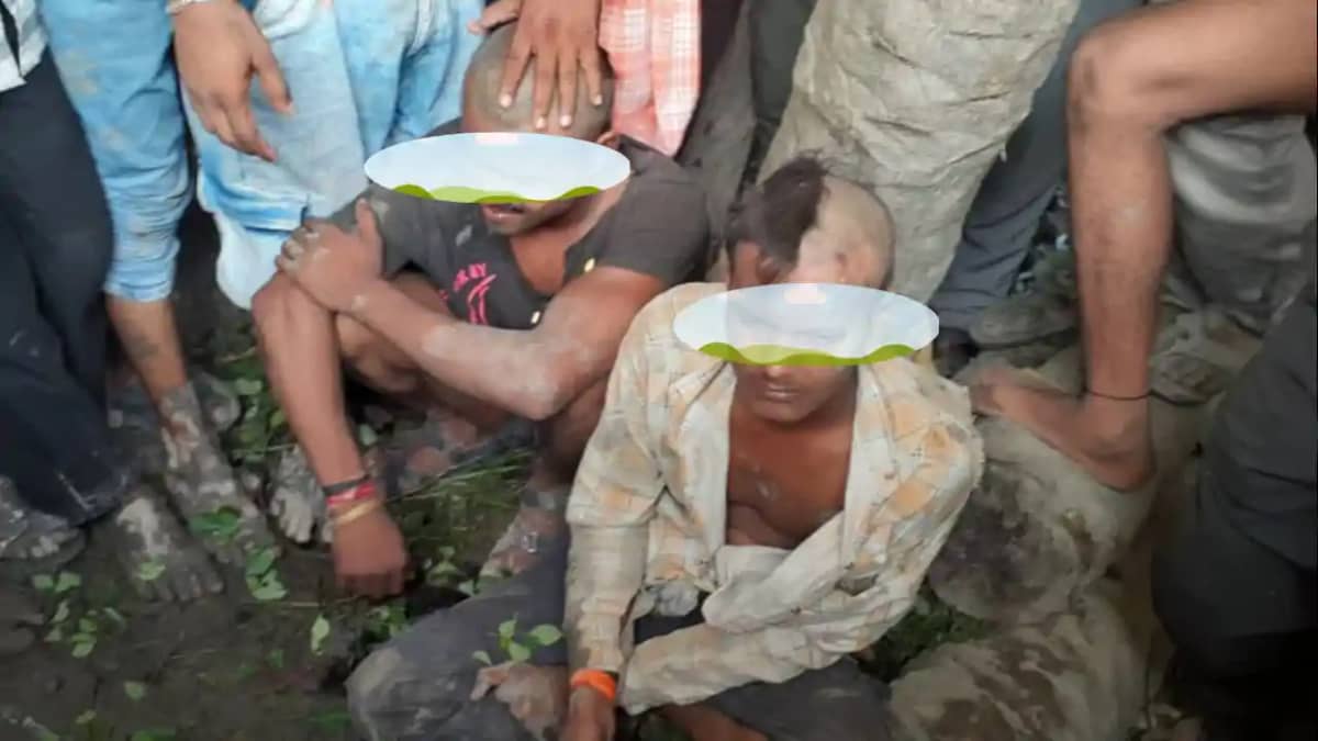 Vaishali Mob Ties Snatching Suspects to Tree Shaves Heads Vaishali Mob Ties Snatching Suspects to Tree Shaves Heads