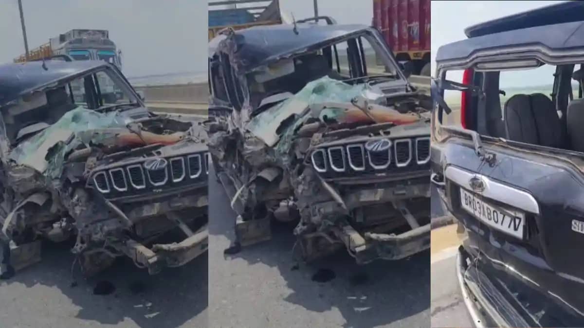road accident on Veer Kunwar Singh bridge road accident on Veer Kunwar Singh bridge