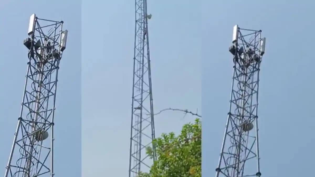 टावर पर चढ़ी प्रेमिका टावर पर चढ़ी प्रेमिका