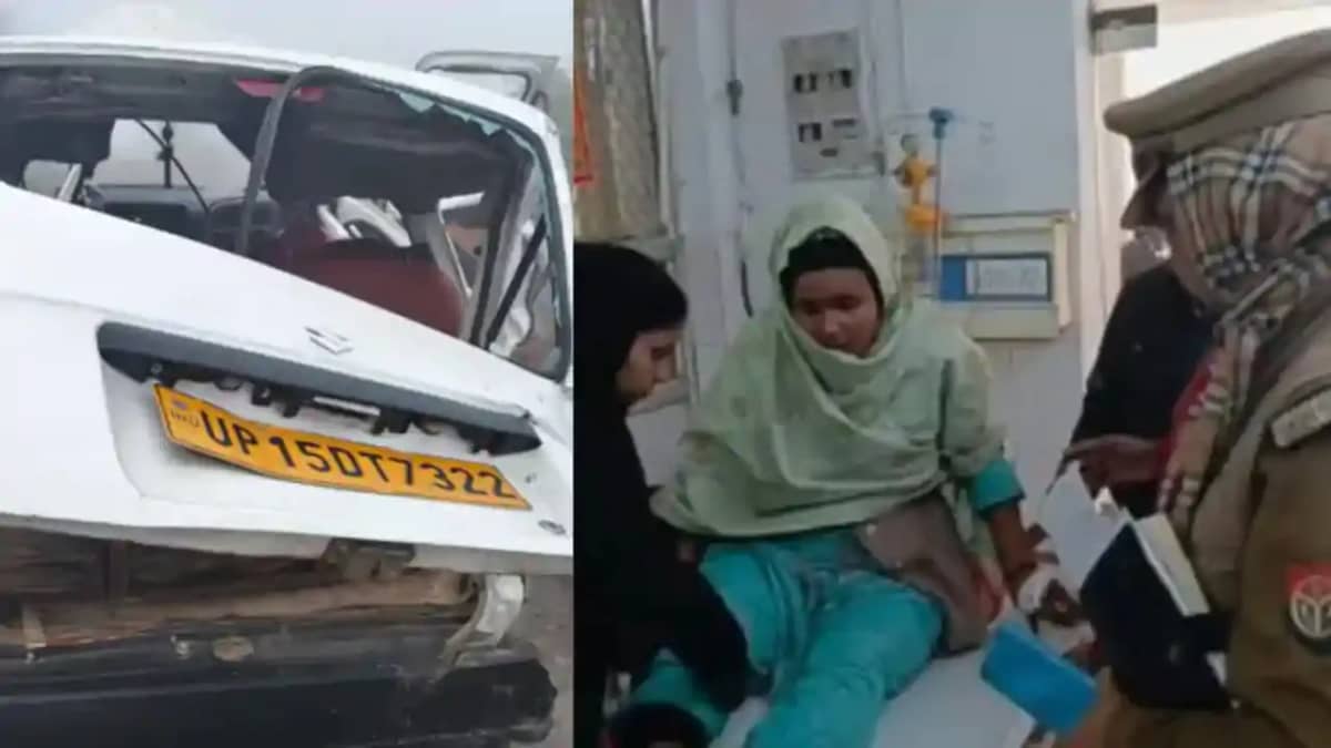 कोहरे का काल: पूर्वांचल एक्सप्रेस-वे पर ट्रक में घुसी कार, ए कोहरे का काल: पूर्वांचल एक्सप्रेस-वे पर ट्रक में घुसी कार, ए