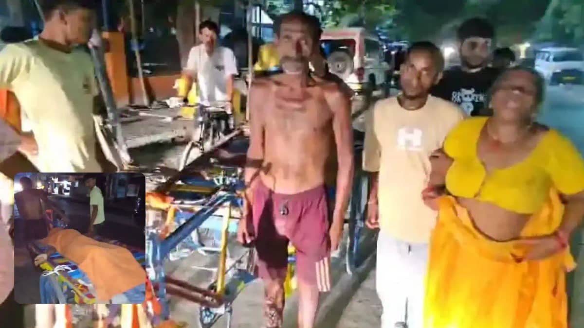 siwan model hospital negligence dead body carried on cart siwan model hospital negligence dead body carried on cart