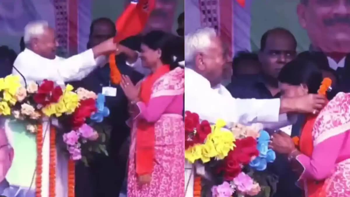 Political debate on Nitish s garland politics in Muzaffarpur Political debate on Nitish s garland politics in Muzaffarpur