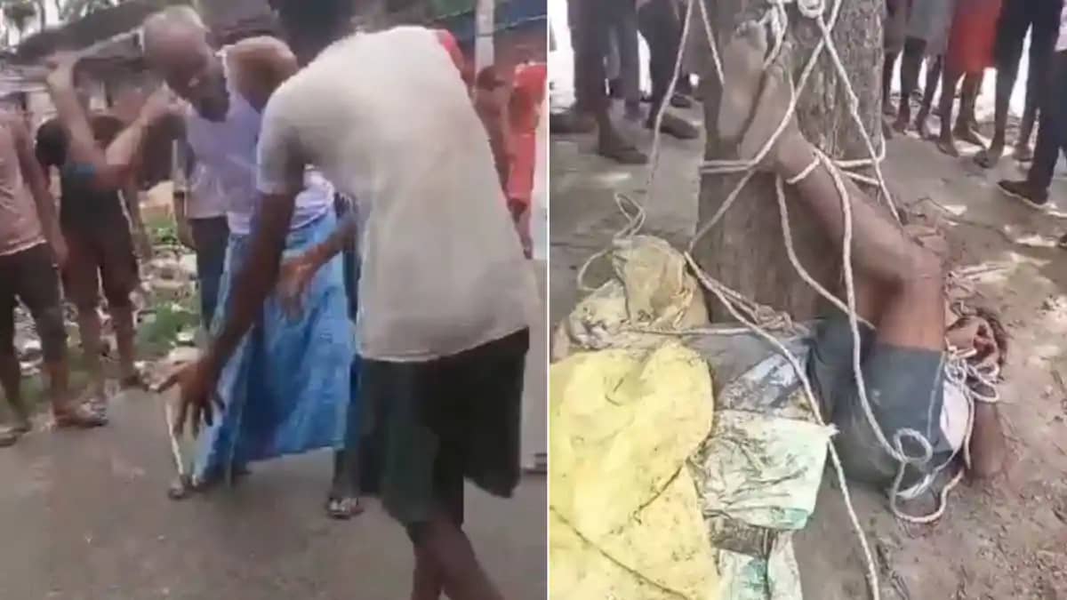 कम पैसे में काम करने से इनकार पर मजदूर को पेड़ से उल्टा लटका कम पैसे में काम करने से इनकार पर मजदूर को पेड़ से उल्टा लटका