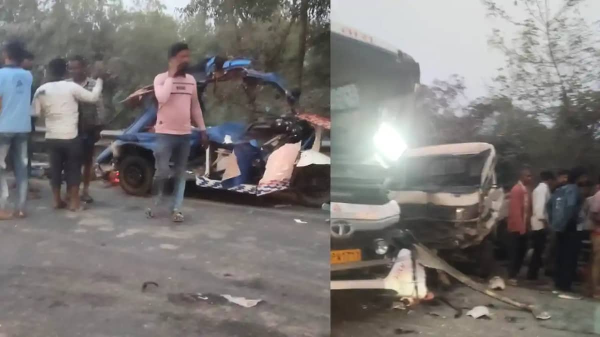 Bihar Road Accident : भागलपुर में भीषण सड़क हादसा, बस और टें Bihar Road Accident : भागलपुर में भीषण सड़क हादसा, बस और टें
