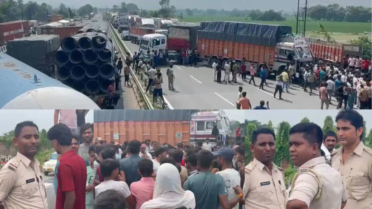 रोहतास में ट्रकों से अवैध वसूली के खिलाफ ट्रक ड्राइवरों का फ रोहतास में ट्रकों से अवैध वसूली के खिलाफ ट्रक ड्राइवरों का फ