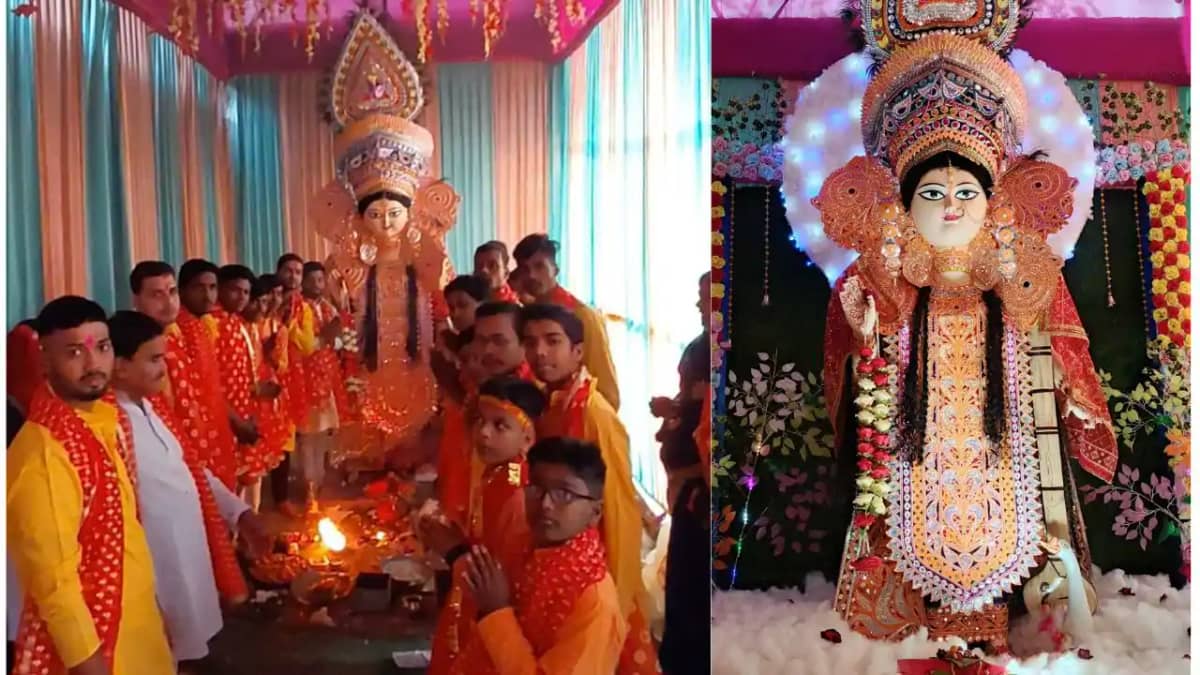 ढोल-नगाड़ों की थाप पर विदा होंगी माँ सरस्वती, खरीक के युवाओं ढोल-नगाड़ों की थाप पर विदा होंगी माँ सरस्वती, खरीक के युवाओं