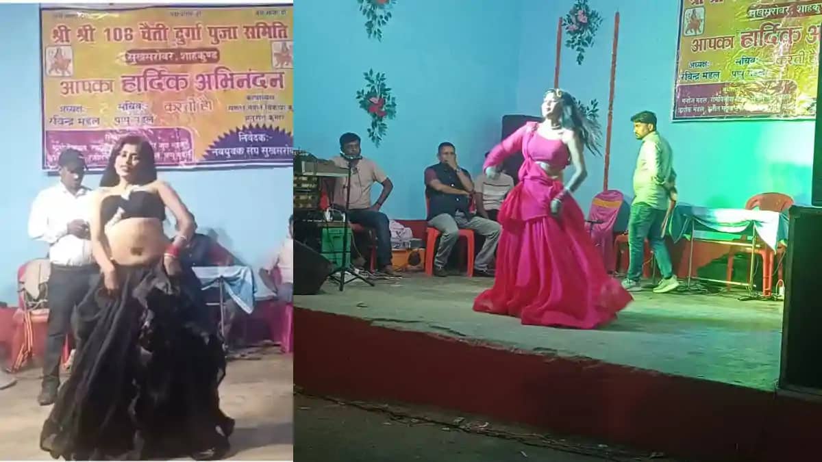 माँ बागेश्वरी प्रांगण में अश्लील गानों पर बार बालाओं का डांस माँ बागेश्वरी प्रांगण में अश्लील गानों पर बार बालाओं का डांस